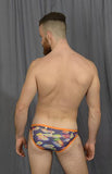 Men's Low Rise SwimTrunks With a 3D Fish Print : C2F72