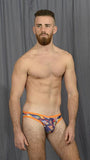 Men's Low Rise SwimTrunks With a 3D Fish Print : C2F72