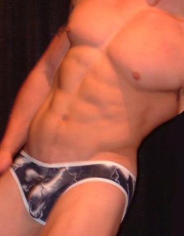 Men's Lighting Print Low Rise Swim Trunks : C2F71